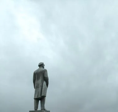 Monument looks into the empty gray sky Stock Photos