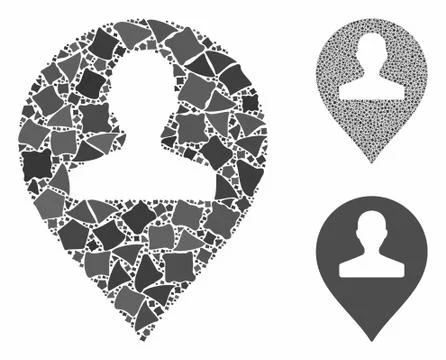 Monument marker Mosaic Icon of Humpy Elements Stock Illustration