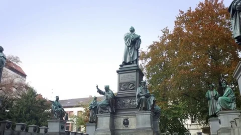 Monument of Martin Luther in Worms, Stock Video Pond5