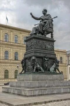 Monument Max Joseph central Munich Stock Photos