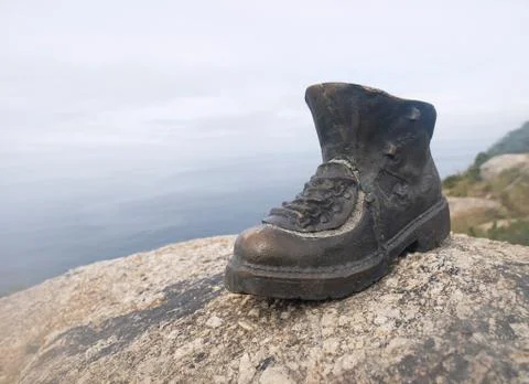 Monument metal boot Stock Photos