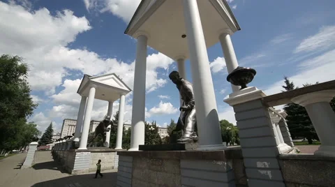 The monument to metallurgists Stock Footage 61580654