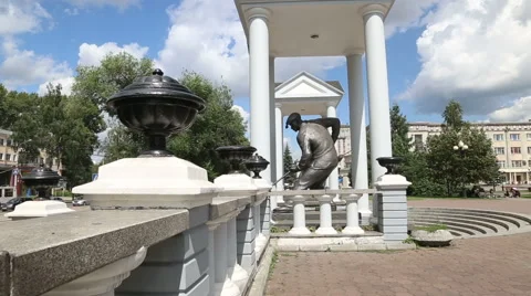 The monument to metallurgists Stock Footage 61581000