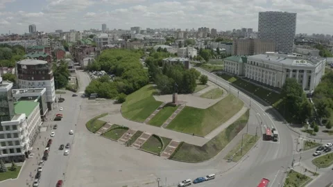 Monument of Mullanur Vahitov, Kazan 2 Stock Footage