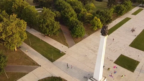 Monument in the Park Stock Footage 135611214