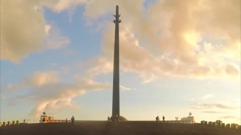 Monument in park at sunset timelapse 스톡 동영상 79815823