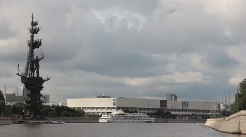 Monument to Peter the Great in Moscow Stock Footage 67554608