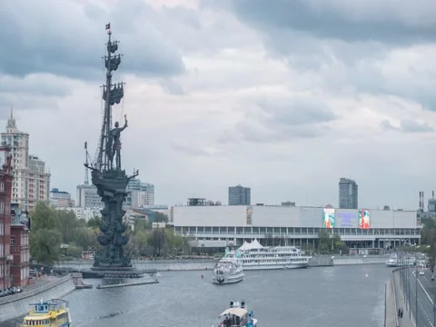 Monument of Peter I Stock Footage 75430746