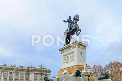 Monument to Philip IV, Madrid Stock Photos
