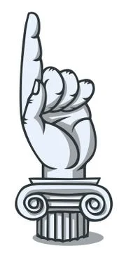 Monument of pointing finger Stock Illustration