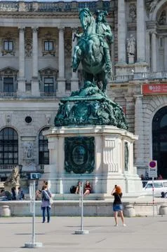 Monument to Prince Eugene of Savoy in front of Hofburg Palace, Vienna, Austria Фото