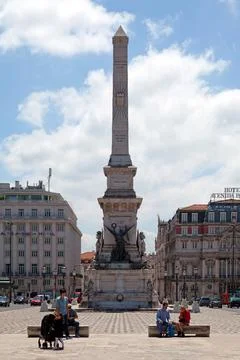 Monument to the Restorers in Lisbon Foto stock