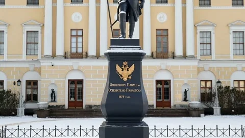 Monument to Russian Emperor Paul the First Stock Footage 256379458