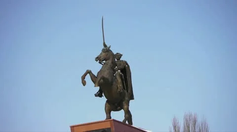 Monument for russian hero chapaev Stock Footage 10876673