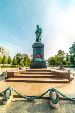 Monument A.S. Pushkin on Pushkin Square in Moscow. Foto stock