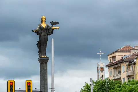Monument of Saint Sofia in a cloudy day Stock Photos