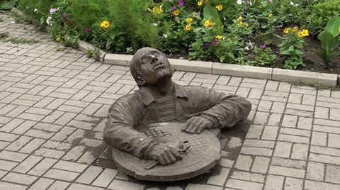 Monument sanitary engineering in Berdiansk Video stock 36521124