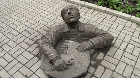 Monument sanitary engineering in Berdiansk Video stock 36521129