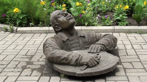 Monument sanitary engineering in Berdiansk Stock-Footage 36521135
