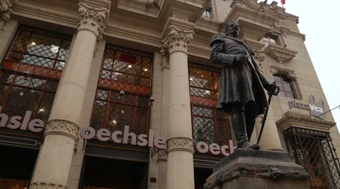 Monument to Sebastian Lorente in universitary park in Lima, Peru Stock Footage 63299727