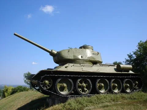 Monument to the Second World War. Tank T-34 Stock Photos