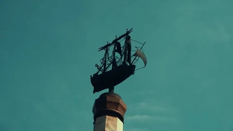 Monument to the ships Stock Footage 74537643