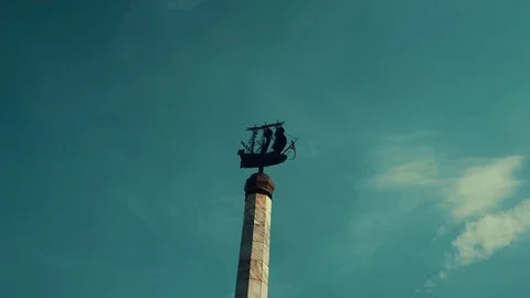 Monument to the ships Stock Footage 74537647