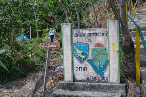 Monument that shows the name of the area Fotos Stock