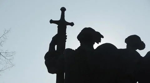 Monument silhouette sun Stock Footage 49071739