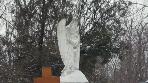 Monument in the snow Stock Footage 133893592