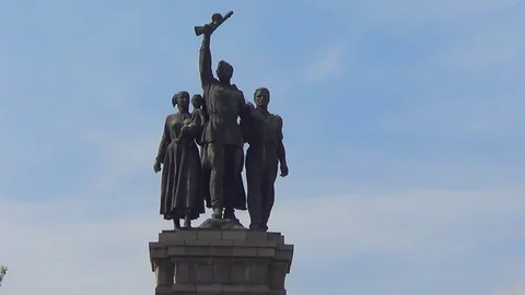Monument to the Soviet Army in Sofia, Bulgaria Stock Footage 83650622