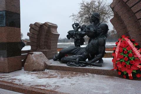 Monument to Soviet border guards. Eternal memory to those who died in battle Stock Photos