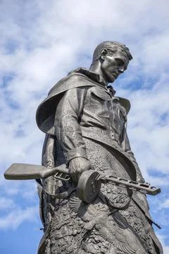 Monument to a Soviet soldier close-up Stock Photos