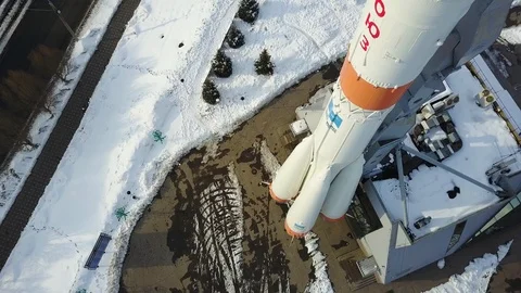 Monument to Soyuz rocket Stock Footage 118378591
