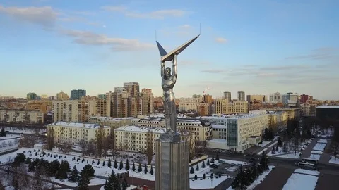 Monument on the square Stock Footage 118378742