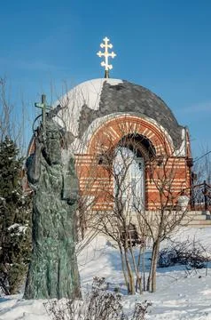 Monument to St. Andrew the First-Called Kolomna, sculpture, sights of Kolomna Stock Photos