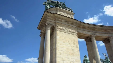 Monument with statue Budapest Stock Footage 101370195