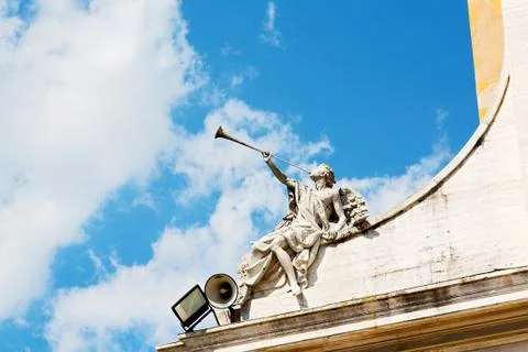 Monument statue  in old   cloud Stock Photos