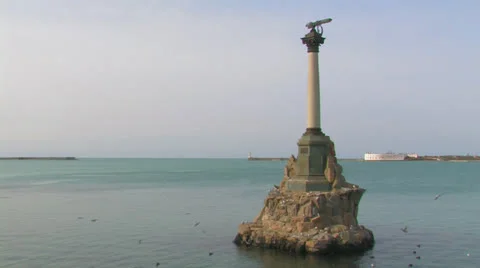 Monument of sunken ships. Stock Footage 27094091