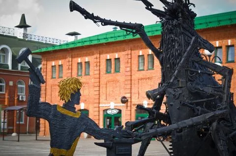 Monument - Taming of the flea Stock Photos