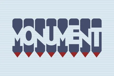 Monument text with Pen symbol creative ideas design Stock Illustration