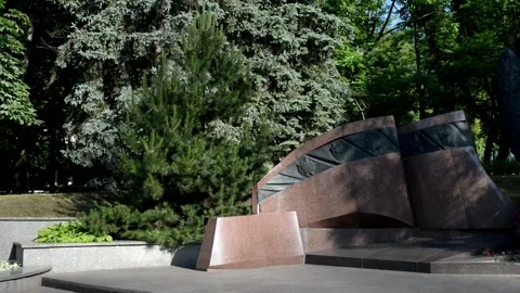 Monument to those killed in the line of duty on Altanka, Str. Communist 10, M Stock Footage 111250628