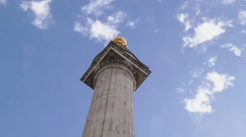 Monument, Tilt Down from Top to Decorations Stock Footage 61824021