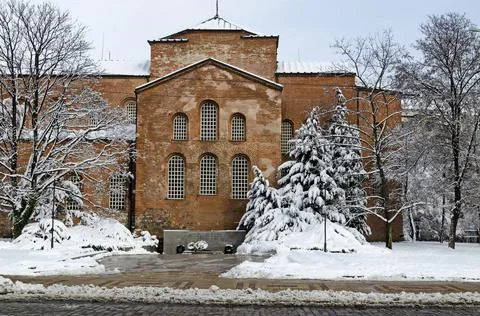 Monument to an unknown warrior is located next to Church of  Saint Sofia Stock Photos