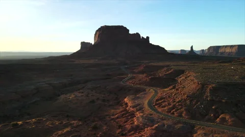 Monument Valley with Car Tracking 스톡 동영상 231161271