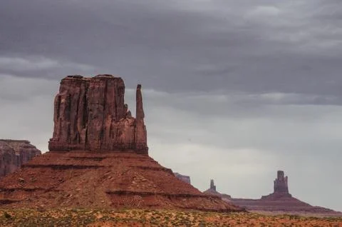 Monument Valley on a Cloudy Day Stock Photos