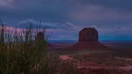 Monument Valley Cloudy Sunrise Hyperlapse Trucking Stock Footage