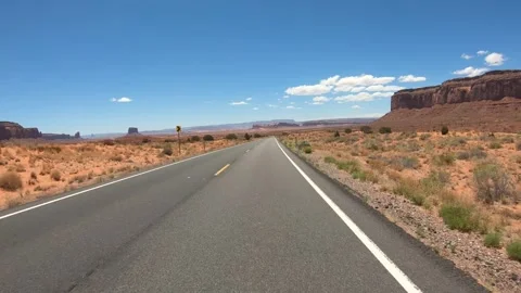Monument Valley Driving Plate Front Facing Utah USA Stock Footage 258498159