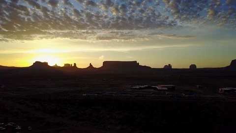 Monument Valley Drone Sunrise Stock Footage 89022033