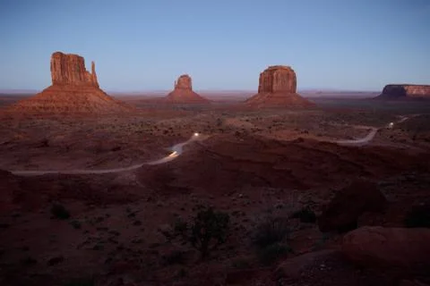 Monument valley at dusk Stock Photos